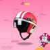 Helm Anak Polos Pink Putih Garis Usia 1-5 Tahun