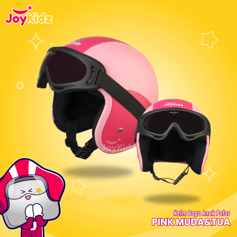 Helm Anak Bogo Polos Pink Muda Pink Tua Usia 2-7 Tahun