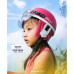 Helm Anak Polos Pink Putih Garis Usia 1-5 Tahun