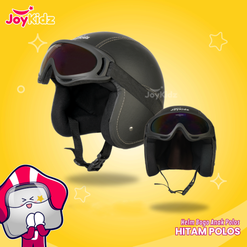 Helm Anak Bogo Polos Hitam Usia 2-7 Tahun