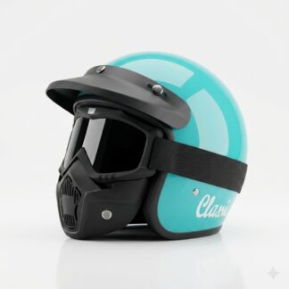 Retrograde Helm Bogo Retro Goggle Mask Pet Pendek Original SNI TOSCA