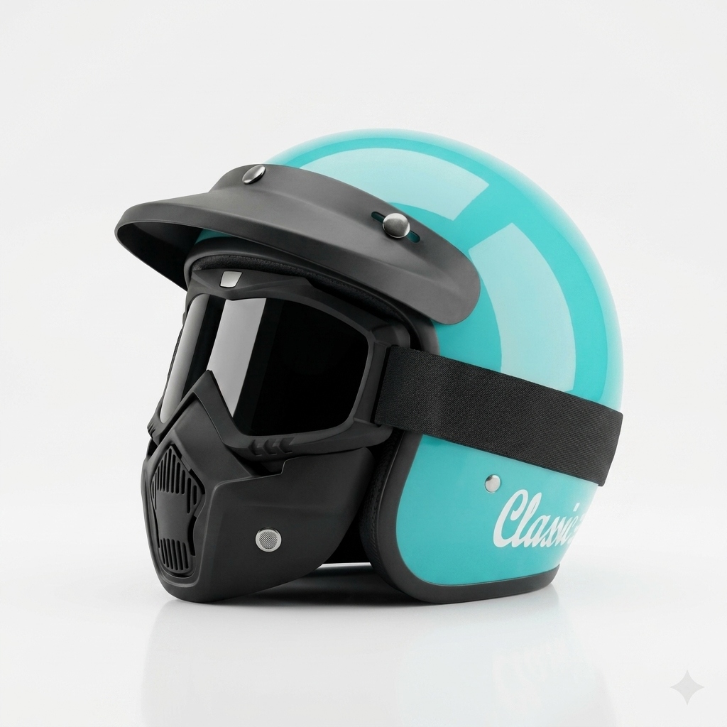 Helm Retro Hijab Series warna tosca