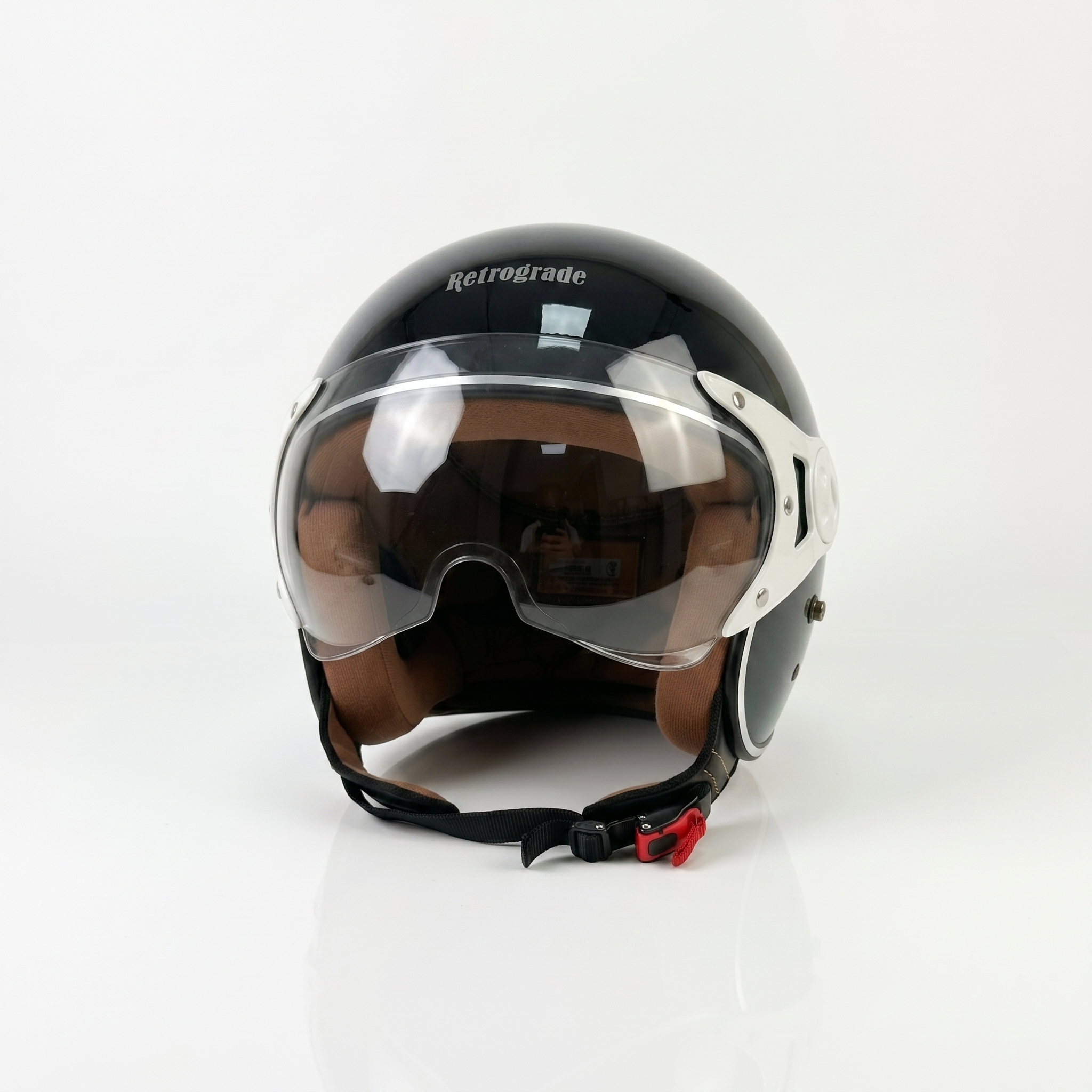Retrograde Helm Bogo Hijab Friendly SNI Wanita Pastel Estetik Premium Black - Gambar 4