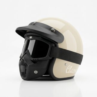 Retrograde Helm Bogo Retro Goggle Mask Pet Pendek Original SNI CREAM